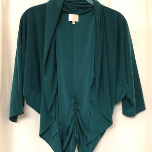 EUC Emerald green batwing shrug